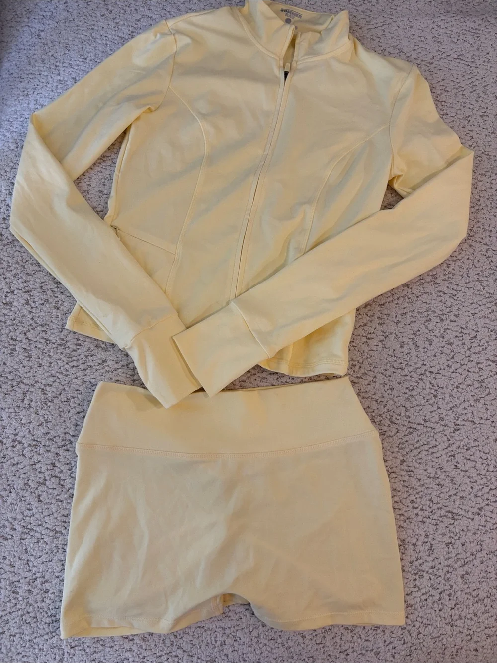 Sommer Ray Pale Yellow Athletic Set M shorts and Small jacket